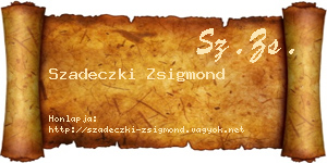 Szadeczki Zsigmond névjegykártya