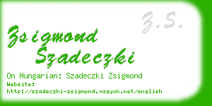zsigmond szadeczki business card